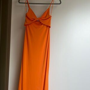 Zara Orange Sleeveless Cocktail Dress
